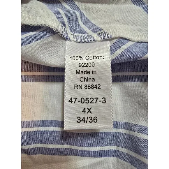 Ellos Womens Striped Button-Front Belted  Short-Sleeve Dress pockets Size‎ 4X - Picture 6 of 11